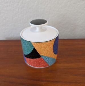 Victoria Beale Casual Accents 9019 Sugar Bowl Geometric Design Porcelain Retro